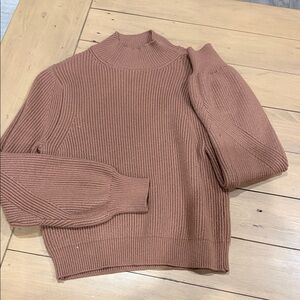 Zara Rust Ribbed Turtleneck Sweater